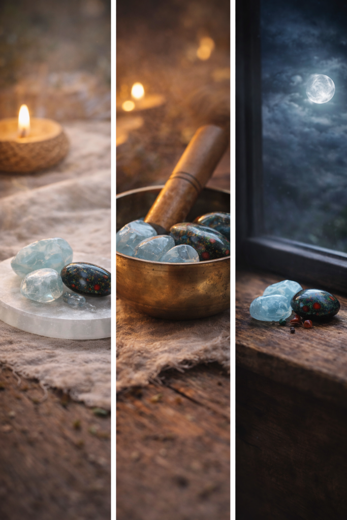 How to cleanse aquamarine and bloodstone crystals