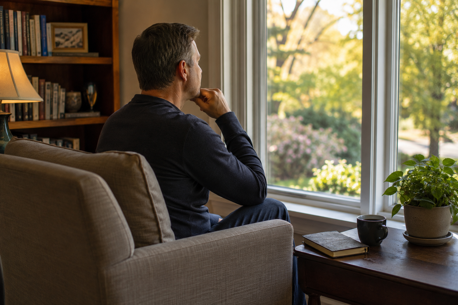 A thoughtful person noticing possible psychic awakening signs and becoming more aware of their intuition.